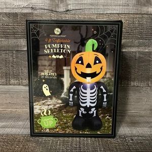 Pumpkin Skeleton Inflatable Decor